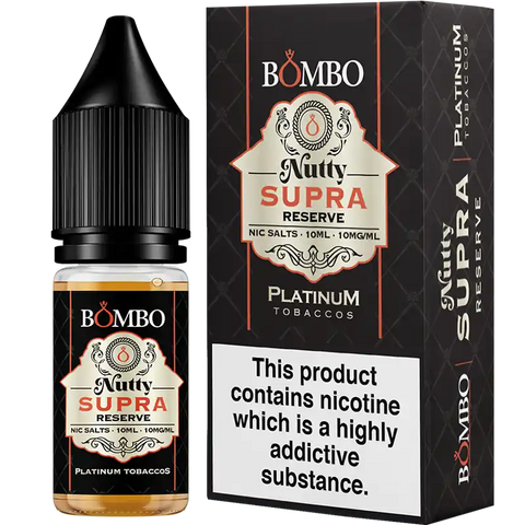 Bombo Platinum Tobaccos 10ml Nic Salt Nutty Supra Reserve 10mg