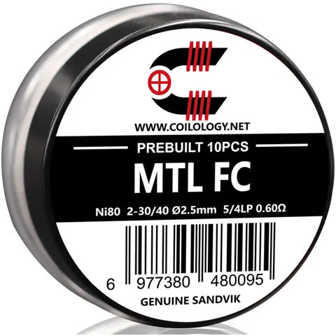 Coilology Prebuilt Sandvik MTL Fused Clapton Coils Ni80 0.60 Ohm