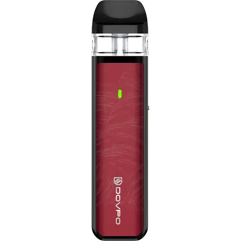 Dovpo Ayce Mini Pod Nacre Red Looking At Front On Clear Background 