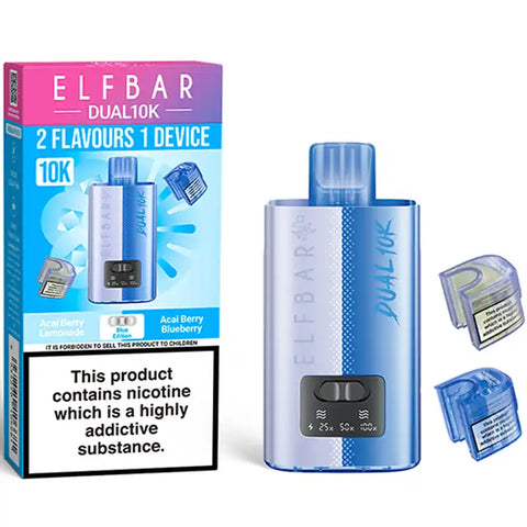 Elf Bar Dual 10k Prefilled Vape Pod Kit Blue Edition