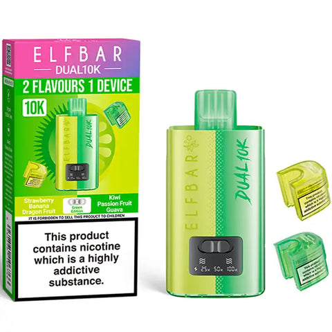 Elf Bar Dual 10k Prefilled Vape Pod Kit Green Edition