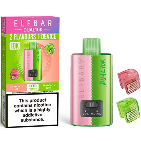 Elf Bar Dual 10k Prefilled Vape Pod Kit Strawberry Edition