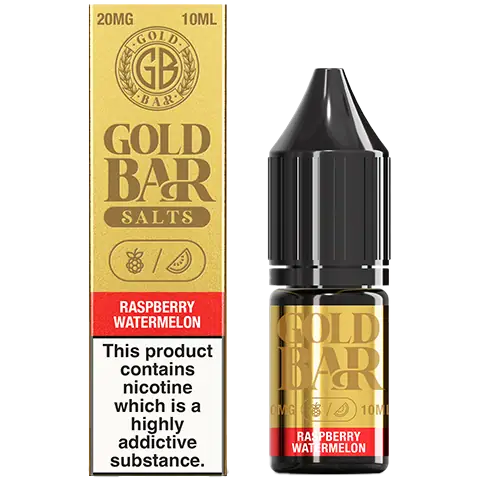 Gold Bar Nic Salts 10ml Raspberry Watermelon 20mg