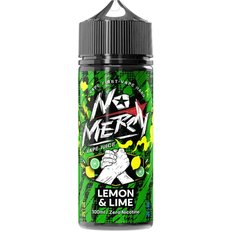 No Mercy lemon lime 100ml Vape Juice on black background