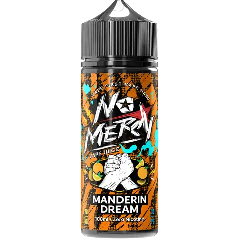 No Mercy manderin dream 100ml Vape Juice on black background