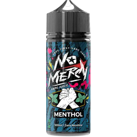 No Mercy menthol 100ml Vape Juice on black background