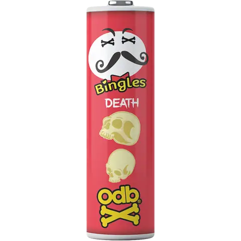 odb wraps pop till you die design on an 18650 battery on a clear background