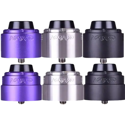 vaperz cloud asgard XL RDA all colours on clear background