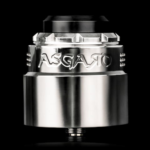 Asgard 30mm RDA by Vaperz Cloud Polished Stainless (SS Top Cap) On White Background