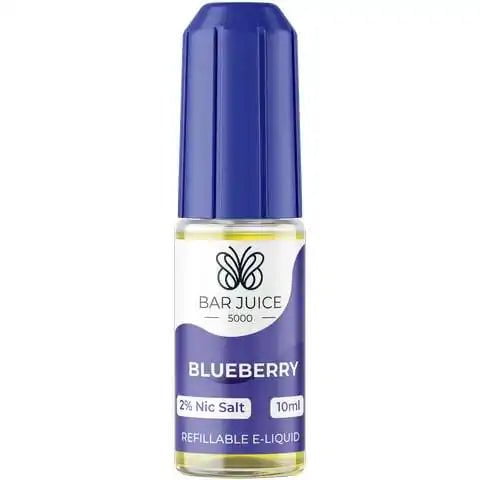 Bar Juice Nic Salt E-Liquids Blueberry / 10mg On White Background