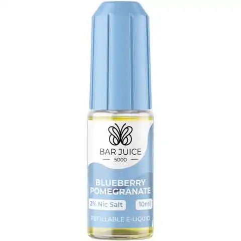 Bar Juice Nic Salt E-Liquids Blueberry Pomegranate / 10mg On White Background