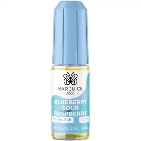 Bar Juice Nic Salt E-Liquids Blueberry Sour Raspberry / 10mg On White Background