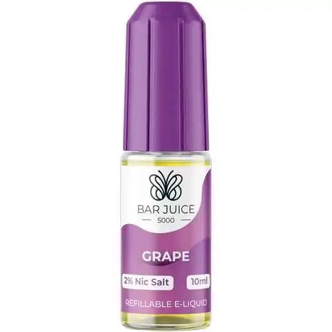 Bar Juice Nic Salt E-Liquids Grape / 10mg On White Background