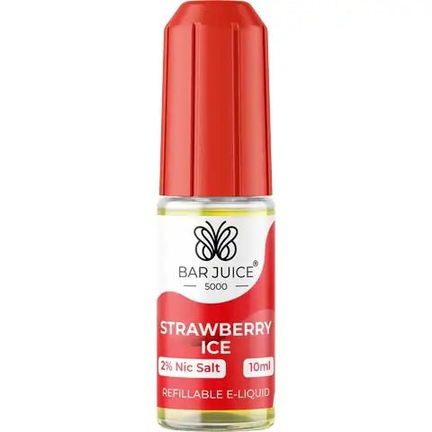 Bar Juice Nic Salt E-Liquids Strawberry Ice / 10mg On White Background