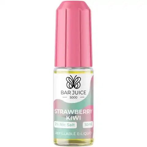 Bar Juice Nic Salt E-Liquids Strawberry Kiwi / 10mg On White Background
