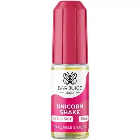Bar Juice Nic Salt E-Liquids Unicorn Shake / 10mg On White Background