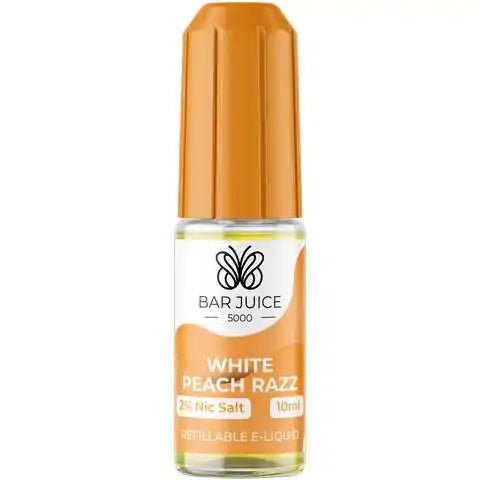 Bar Juice Nic Salt E-Liquids White Peach Razz / 10mg On White Background
