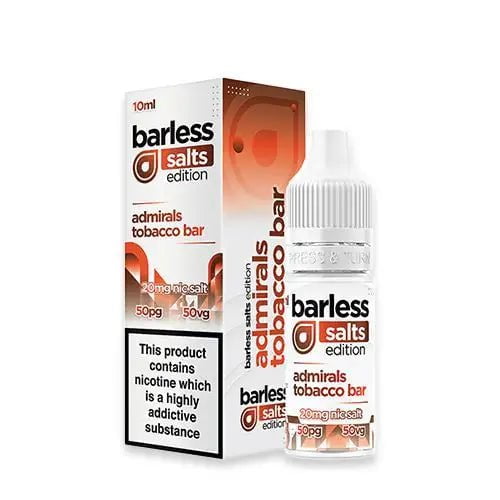 Barless Salts 10ml E-Liquids Admirals Tobacco / 10mg On White Background