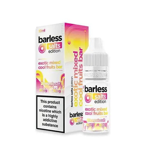 Barless Salts 10ml E-Liquids Exotic Mixed Cool Fruits / 10mg On White Background