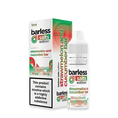 Barless Salts 10ml E-Liquids Strawmelon & Cucumber / 10mg On White Background