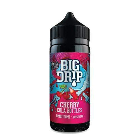 Big Drip by Doozy Vape Co 100ml Shortfill Cherry Cola Bottles On White Background