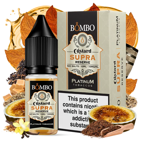 Bombo Platinum Tobaccos Custard Supra Reserve 10ml Nic Salt