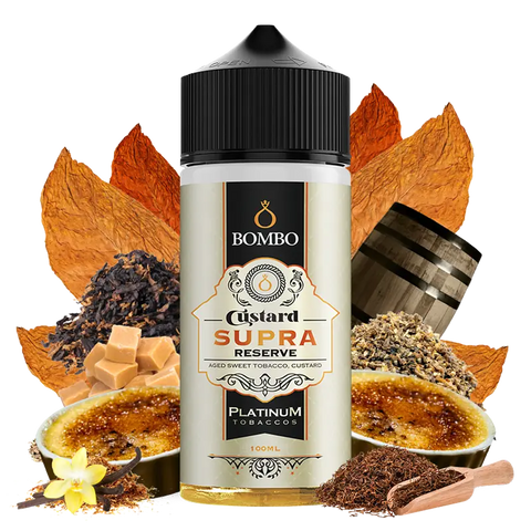 Bombo Platinum Tobacco Custard Supra Reserve 100ml Shortfill E-Liquid