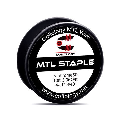 Coilology MTL Wire Spools 10ft MTL Staple Ni80 On White Background