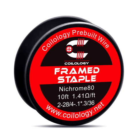 Coilology Performance DIY Resistance Wire Framed Staple 2-28/4-.1*.3/36 ni80 On White Background