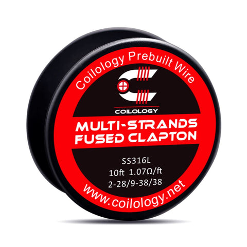 Coilology Performance DIY Resistance Wire Multi-Stranded Fused Clapton 2-28/9-38/38 SS On White Background