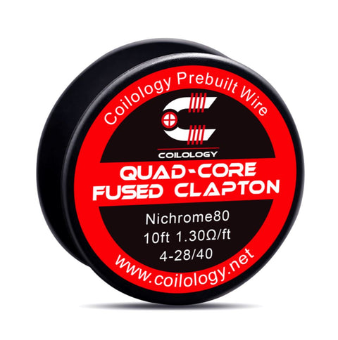Coilology Performance DIY Resistance Wire Quad Core Fused Clapton Ni80 1.3ohm/ft 4-28/40 On White Background