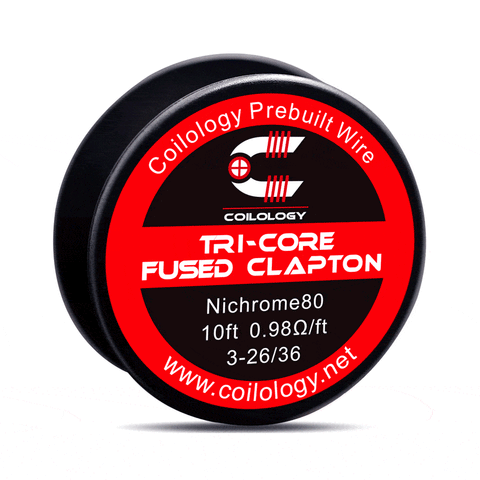 Coilology Performance DIY Resistance Wire Tri-Core Fused Clapton 3-26/36 ni80 On White Background
