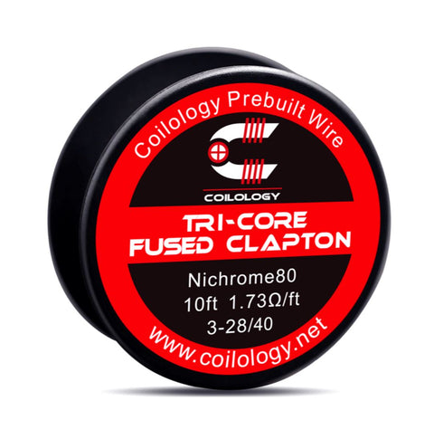 Coilology Performance DIY Resistance Wire Tri-Core Fused Clapton 3-28/40 ni80 On White Background