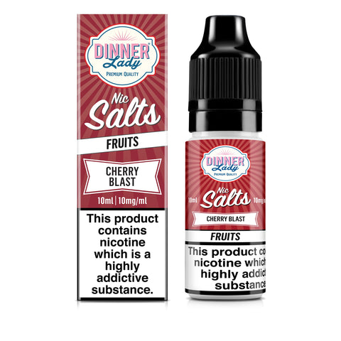 Dinner Lady Bar Salt E-Liquids Cherry Blast / 10mg On White Background