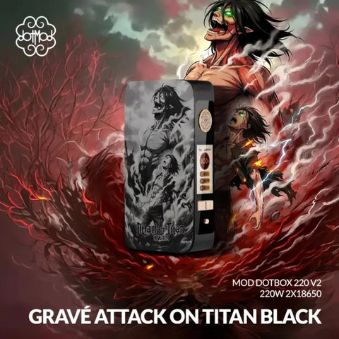 Dotmod dotBox 220W V2 Gunmetal Engraved Attack on Titan Limited Edition Mod