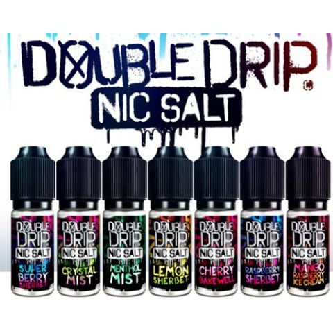 Double Drip E-Liquids 10ml Nic Salt On White Background
