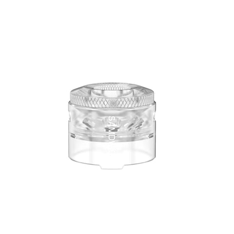 Dovpo x Across Vape Samdwich RDA Translucent Polished Top Caps Side Air Intake - White On White Background