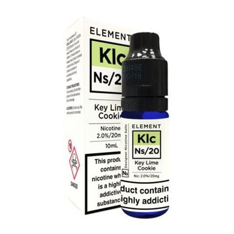 Element NS Nic Salt 10ml Juice Range Key Lime Cookie / 5mg On White Background