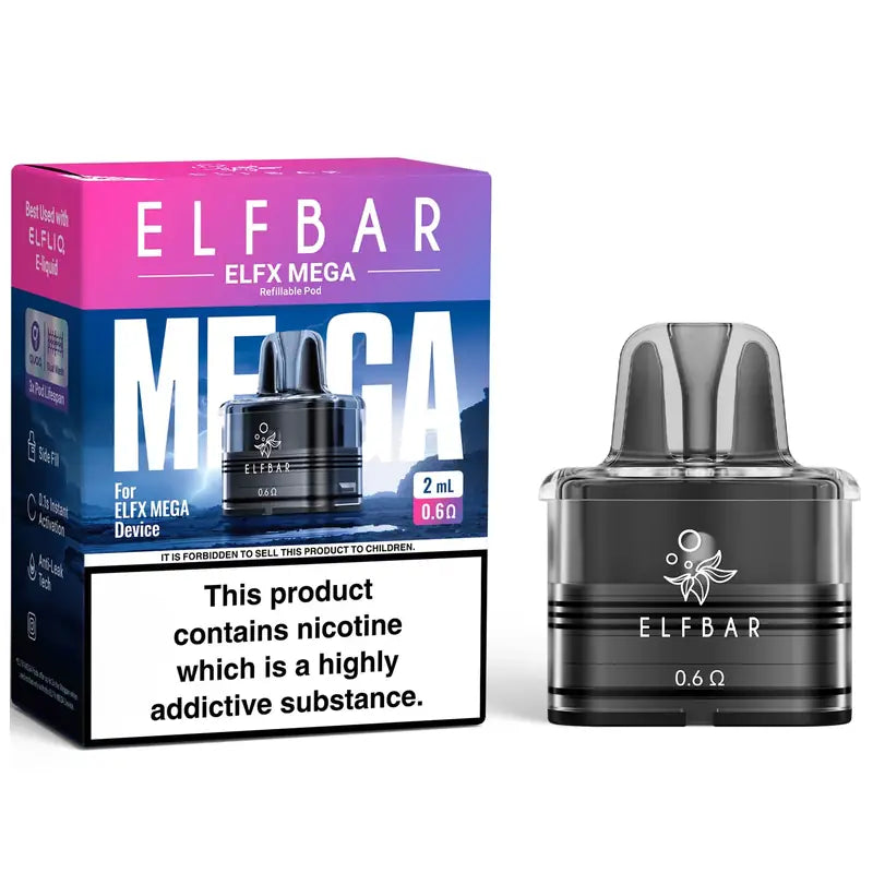 Elf Bar ELFX Mega Refillable Pods QUAQ Dual Mesh, 2ml Elf Bar ELFX Mega Refillable Pods QUAQ Dual Mesh, 2ml