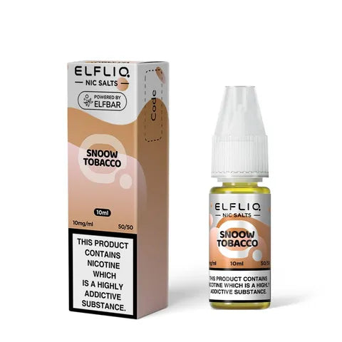 elfliq nic salts snoow tobacco on white background