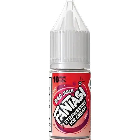 Fantasi Bar Juice Salts 10ml E-Liquid Strawberry Ice Cream / 20mg On White Background