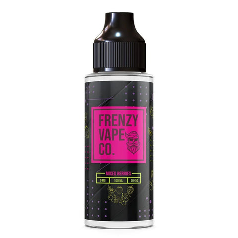 Frenzy Vape Co. 100ml Shortfill E-Liquid Mixed Berries On White Background