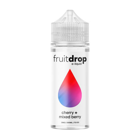 Fruit Drop 100ml Shortfill E-Liquid Cherry Mixed Berry On White Background