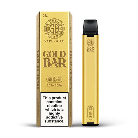 Gold Bar Disposable Vape Bora Bora Gold On White Background