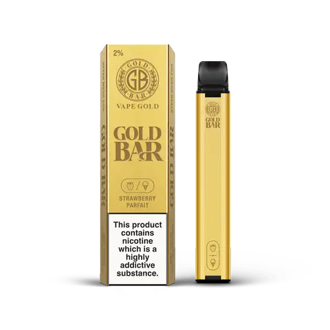 Gold Bar Disposable Vape Strawberry Parfait On White Background
