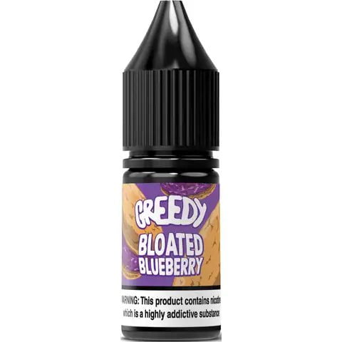 Greedy Bear 10ml Nic Salt E-Liquids 10mg / Bloated Blueberry On White Background
