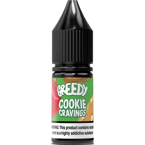 Greedy Bear 10ml Nic Salt E-Liquids 10mg / Cookie Cravings On White Background