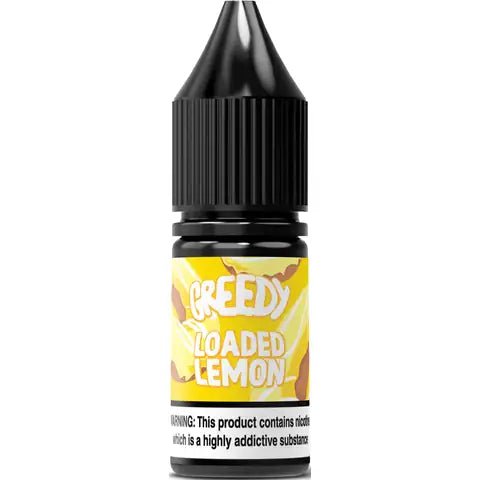 Greedy Bear 10ml Nic Salt E-Liquids 10mg / Loaded Lemon On White Background