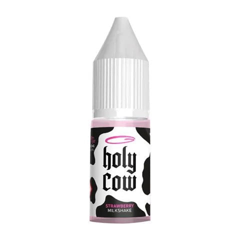 Holy Cow Nic Salt E-Liquids 10mg / Strawberry Milkshake On White Background