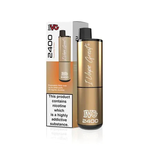 ivg 2400 disposable vape heavenly drops on white background